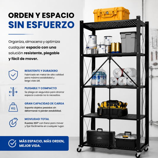 Maximiza tu espacio y orden en casa 🏠 – Estante Organizador Plegable Metálico